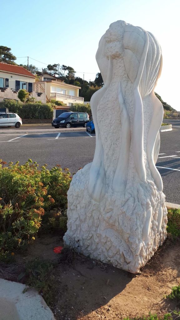 Statue au rond point au port des Oursinières au Pradet (Var)
